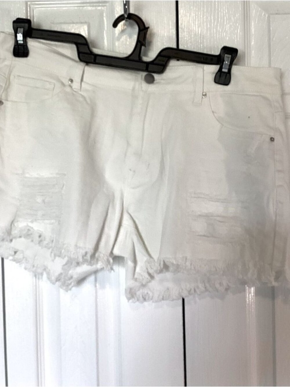 Women’s White Distressed Look Shorts - Picture 1 of 1
